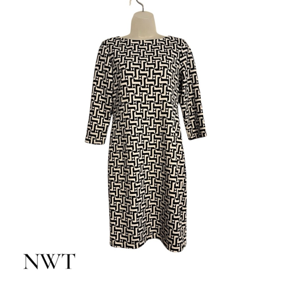 NWT Tiana B. Black and White Patterned Dress   SIZE: 8   #CL